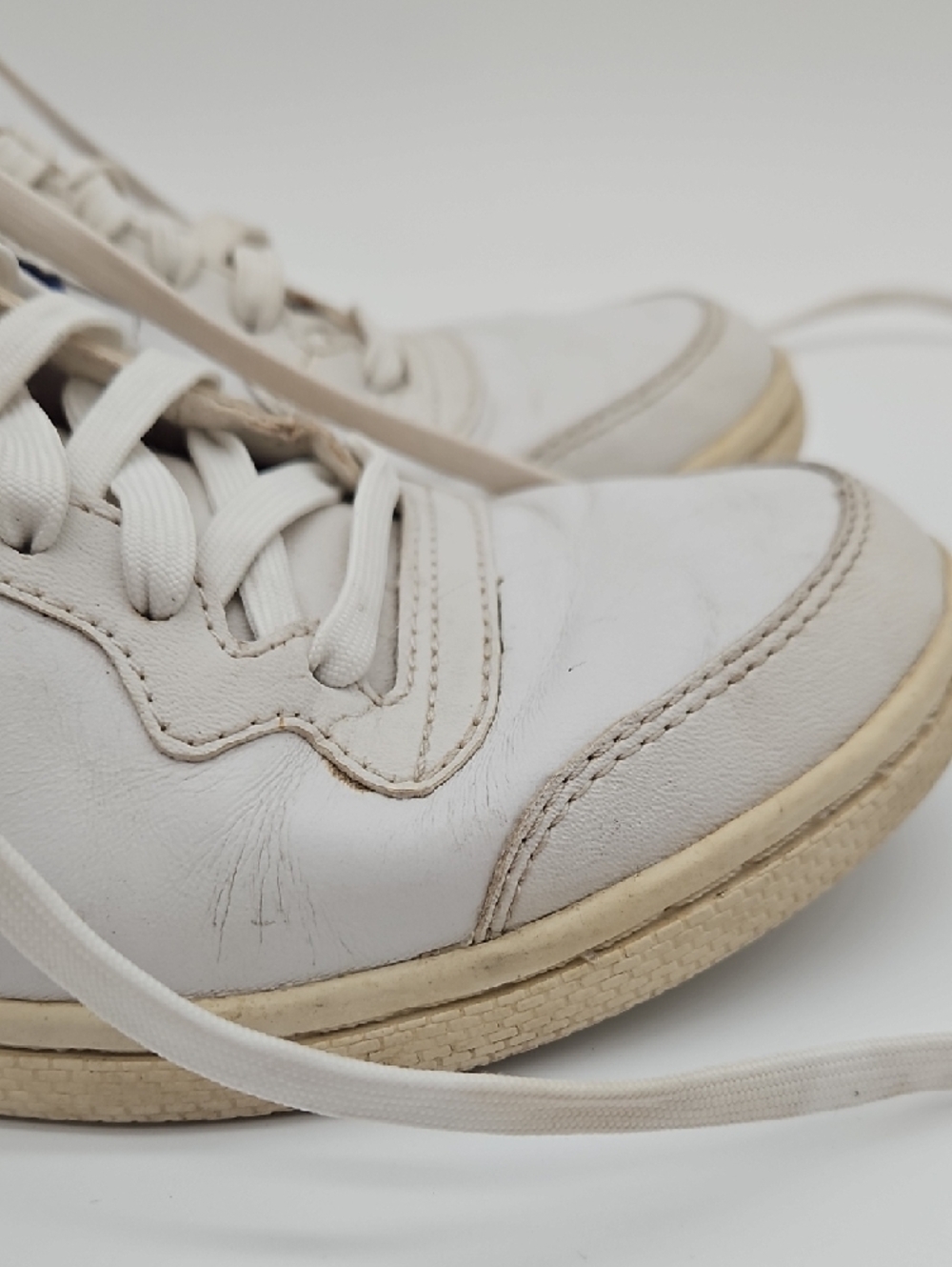 Converse White High-Top Sneakers with Blue Chevron & Red Collar - Picture 8 of 14